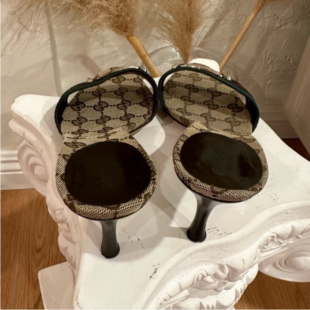 GUCCI Web Stripe Hysteria “GG Monogram Mule Sandals w/COA, EUC - Picture 12 of 15